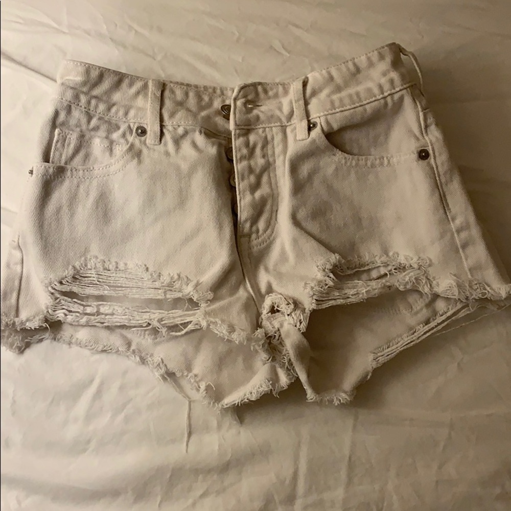 White Jean shorts